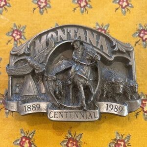 Vintage Montana Centennial Belt Buckle